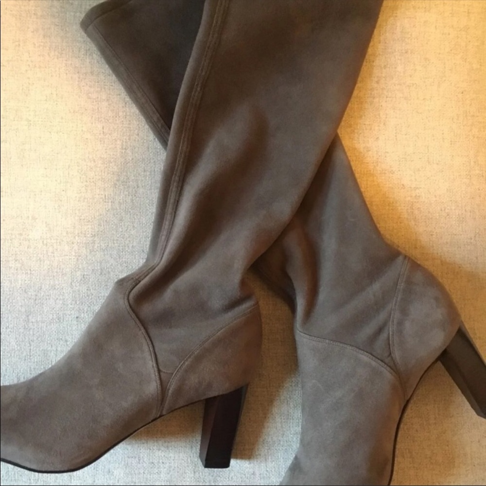 Grey suede Cole Haan x Nike calf boots